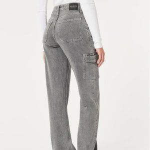 HOLLISTER Ultra High-Rise Grey Cargo Dad Jeans